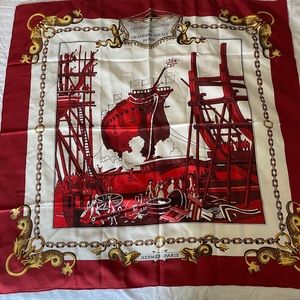Vintage Authentic Hermes Silk Scarf